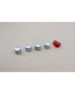BUTTONS FOR CONTROLLER-4 SILVER, 1 RED